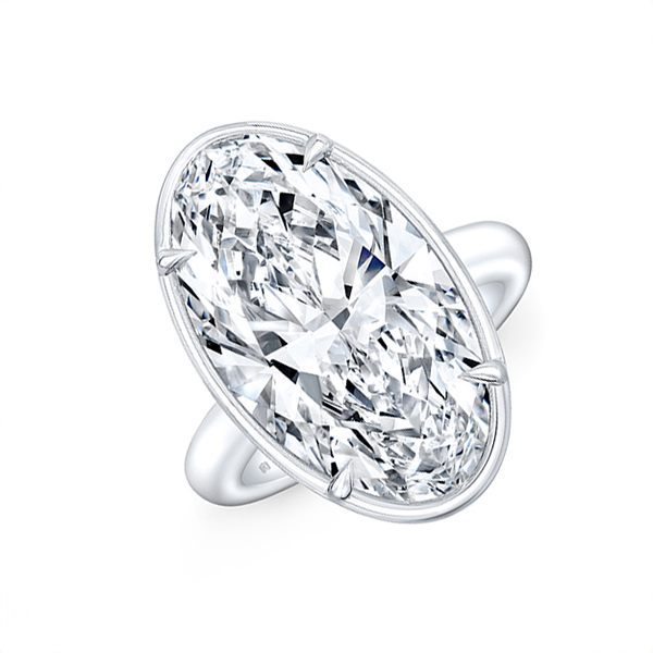 Platinum Oval Diamond Engagement Ring
